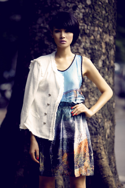 Thuy Trang Viet nam next top model huong dan chon vay, ao dao pho