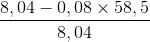 \frac{8,04-0,08\times 58,5}{8,04}