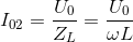 I_{02}=\frac{U_{0}}{Z_{L}}=\frac{U_{0}}{\omega L}
