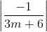 \left | \frac{-1}{3m+6} \right |