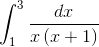 \int_{1}^{3}\frac{dx}{x\left( x+1\right)}