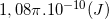 \small 1,08\pi .10^{-10}(J)