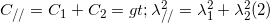 \small C_{//}=C_{1}+C_{2}=> \lambda _{//}^{2}=\lambda _{1}^{2}+\lambda _{2}^{2}(2)