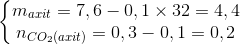 \left\{\begin{matrix} m_{axit}=7,6-0,1\times 32=4,4\\n_{CO_{2}(axit)}=0,3-0,1=0,2 \end{matrix}\right.