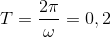 T=\frac{2\pi }{\omega }=0,2
