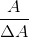 \frac{A}{\Delta A}