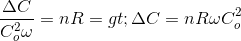 \frac{\Delta C}{C_{o}^{2}\omega }=nR => \Delta C= nR\omega C_{o}^{2}