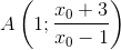 A\left ( 1; \frac{x_{0}+3}{x_{0}-1}\right )