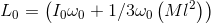 L_{0}=\left ( I_{0}\omega _{0}+1/3\omega _{0}\left ( Ml^{2} \right ) \right )