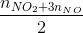\frac{n_{NO_{2}+ 3n_{NO}}}{2}
