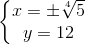\left\{\begin{matrix}x=\pm \sqrt[4]{5}\\y=12\end{matrix}\right.