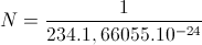 N=\frac{1}{234.1,66055.10^{-24}}