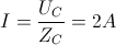 I=\frac{U_{C}}{Z_{C}}=2A