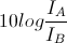 10log\frac{I_{A}}{I_{B}}
