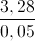 \frac{3,28}{0,05}