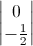 \begin{vmatrix}0\\-\frac{1}{2}\end{vmatrix}