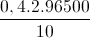 \frac{0,4.2.96500}{10}