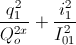 \frac{q_{1}^{2}}{Q_{o}^{2x}}+\frac{i_{1}^{2}}{I_{01}^{2}}