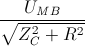 \frac{U_{MB}}{\sqrt{Z_{C}^{2}+R^{2}}}