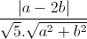 \frac{\left|a-2b\right|}{\sqrt{5}.\sqrt{a^{2}+b^{2}}}