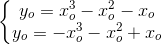 \left\{\begin{matrix} y_{o}=x_{o}^{3}-x_{o}^{2}-x_{o}\\y_{o}=-x_{o}^{3}-x_{o}^{2}+x_{o} \end{matrix}\right.