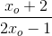 \frac{x_{o}+2}{2x_{o}-1}