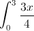 \int_{0}^{3}\frac{3x}{4}
