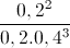 \frac{0,2^{2}}{0,2.0,4^{3}}