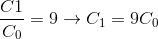\frac{C1}{C_{0}}=9\rightarrow C_{1}=9C_{0}