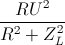 \frac{RU^{2}}{R^{2}+Z_{L}^{2}}