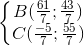 \left\{\begin{matrix} B(\frac{61}{7};\frac{43}{7})\\ C(\frac{-5}{7};\frac{55}{7}) \end{matrix}\right.