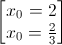 \begin{bmatrix}x_{0}=2\\x_{0}=\frac{2}{3}\end{bmatrix}