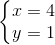 \left\{\begin{matrix} x=4\\y=1 \end{matrix}\right.