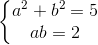 \left\{\begin{matrix} a^{2}+b^{2}=5\\ab=2 \end{matrix}\right.