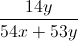 \frac{14y}{54x+53y}