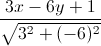 \frac{3x-6y+1}{\sqrt{3^{2}+(-6)^{2}}}