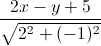 \frac{2x-y+5}{\sqrt{2^{2}+(-1)^{2}}}