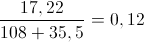 \frac{17,22}{108+35,5}=0,12