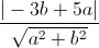\frac{|-3b+5a|}{\sqrt{a^{2}+b^{2}}}