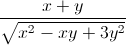 \frac{x+y}{\sqrt{x^{2}-xy+3y^{2}}}