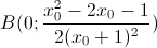 B(0;\frac{x_{0}^{2}-2x_{0}-1}{2(x_{0}+1)^{2}})