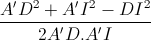 \frac{A'D^{2}+A'I^{2}-DI^{^{2}}}{2A'D.A'I}