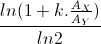 \frac{ln(1+k.\frac{A_{X}}{A_{Y}})}{ln2}