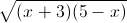 \sqrt{(x+3)(5-x)}