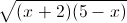 \sqrt{(x+2)(5-x)}