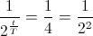 \frac{1}{2^{\frac{t}{T}}}=\frac{1}{4}=\frac{1}{2^{2}}