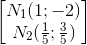 \begin{bmatrix} N_{1}(1;-2)\\N_{2}(\frac{1}{5};\frac{3}{5}) \end{bmatrix}