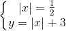\left\{\begin{matrix} \left | x \right |=\frac{1}{2}\\ y=\left | x \right |+3 \end{matrix}\right.