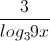 \frac{3}{log_{3}9x}