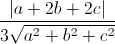 \frac{|a+2b+2c|}{3\sqrt{a^{2}+b^{2}+c^{2}}}